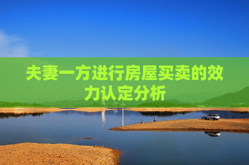 夫妻一方进行房屋买卖的效力认定分析